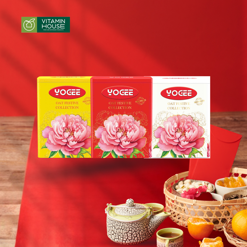 Bánh yến mạch Yogee hộp 210g đỏ/vàng/trắng
