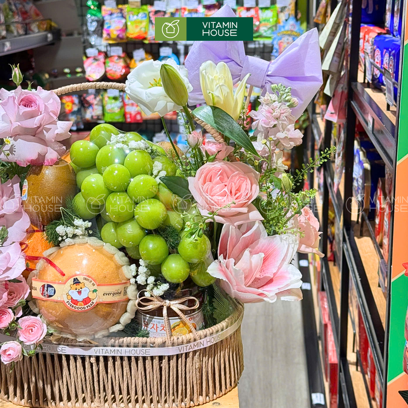 Giỏ Trái Cây Lê Hàn, Kiwi, Quýt - Quà Chúc Mừng Thầy Giáo, Cô Giáo