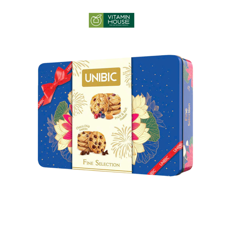 Hộp bánh Unibic Fine Selections Xanh/Đỏ/Vàng 360g