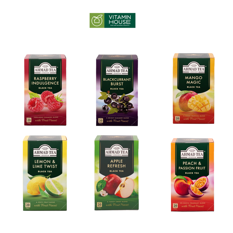 Trà trái cây nhiều vị Ahmad Tea hộp 20 túi nhôm