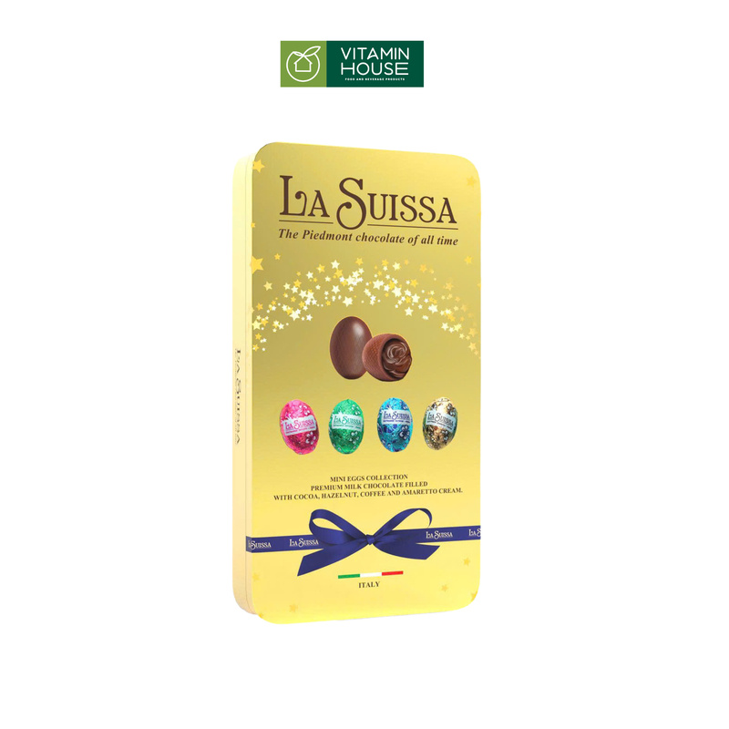 Sô-cô-la sữa hình trứng mini La Suissa hộp 220g Đỏ/Vàng/Xanh