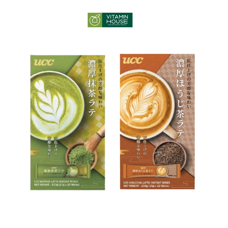 Bột Trà Xanh Matcha/Trà Rang Hojicha Latte UCC Nhật Hộp 150g