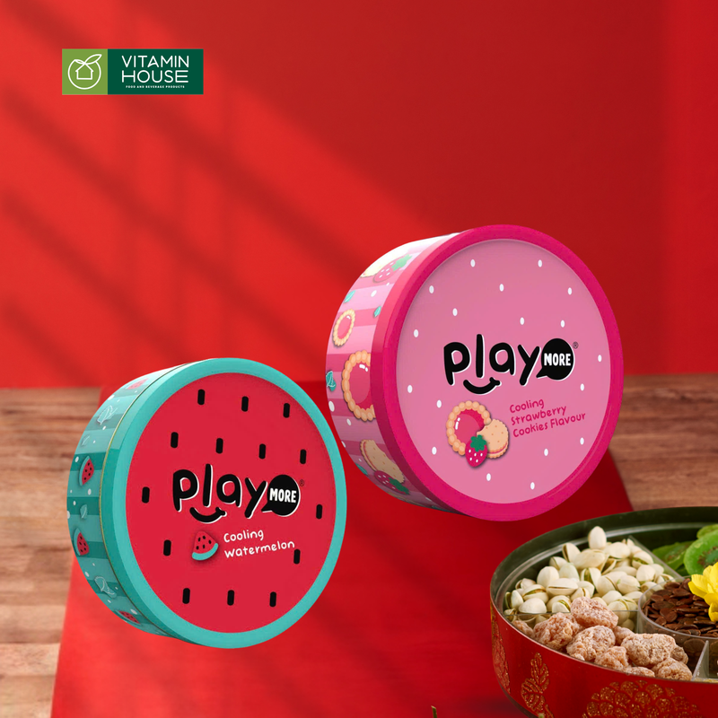 Hộp Kẹo The Không Đường Hương Dưa Hấu/Cookie Dâu Playmore 40G