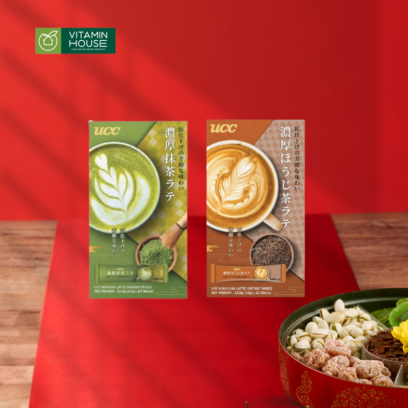 Bột Trà Xanh Matcha/Trà Rang Hojicha Latte UCC Nhật Hộp 150g