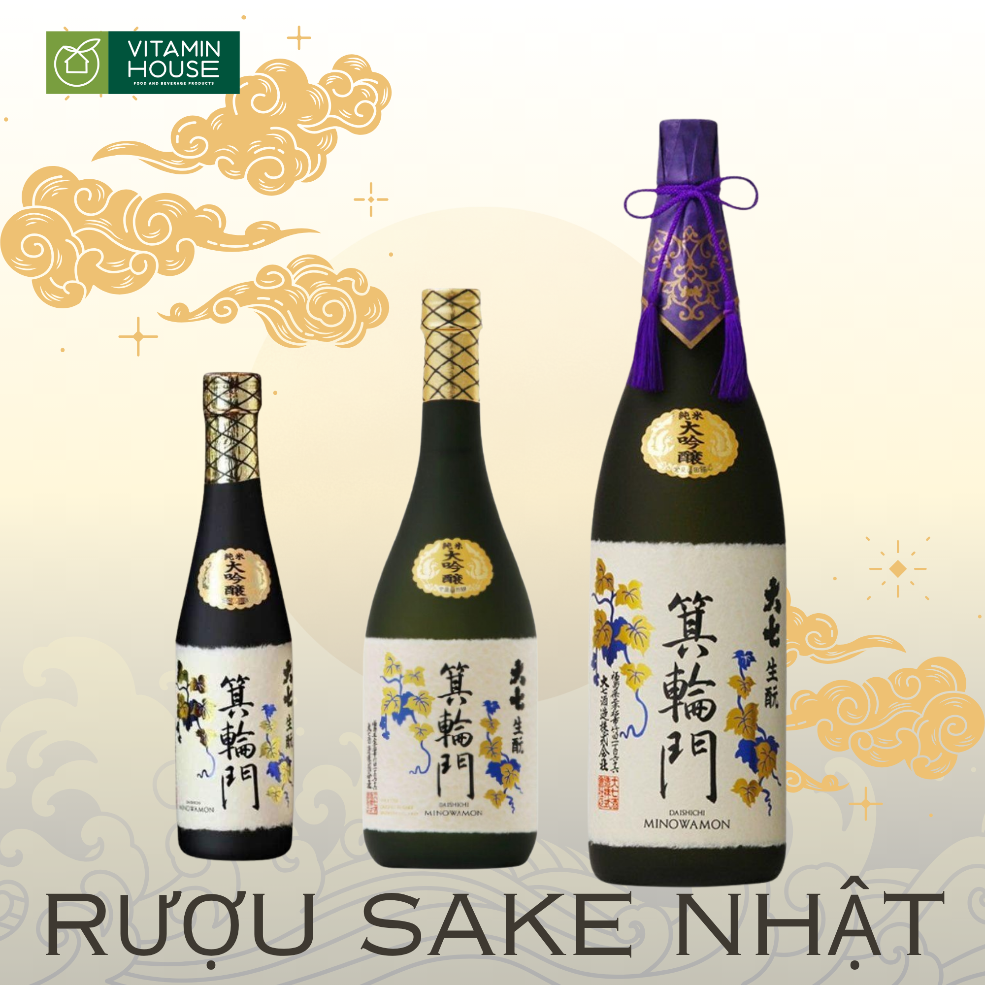 Rượu Sake Daishichi Minowamon Nhật Bản (15%)