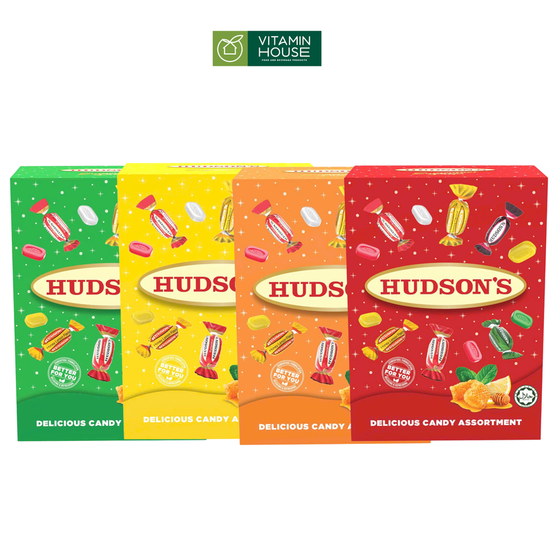 HỘP KẸO NGẬM HUDSON'S EUMENTHOL DROPS HỖN HỢP 100g