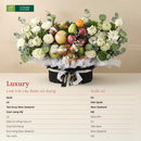 Giỏ Trái Cây Quýt, Kiwi, Dưa Lưới Cùng Sen Trắng Viếng Lễ Sang Trọng