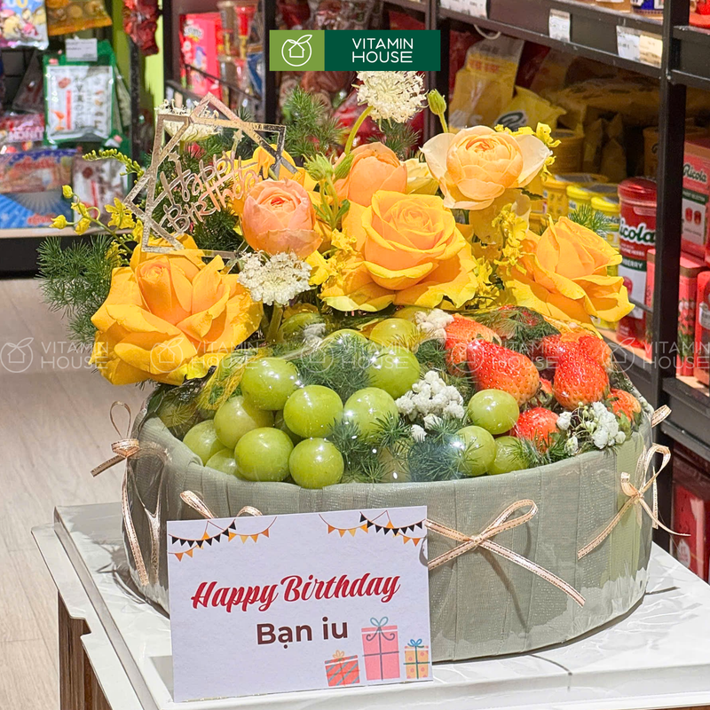 Giỏ Quà Trái Cây & Hoa Tươi Chúc Mừng Sinh Nhật