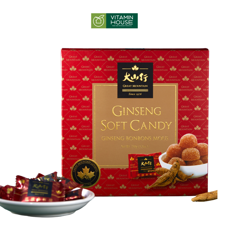 Kẹo Nhân Sâm Mềm Great Mountain Canada Hộp 150g