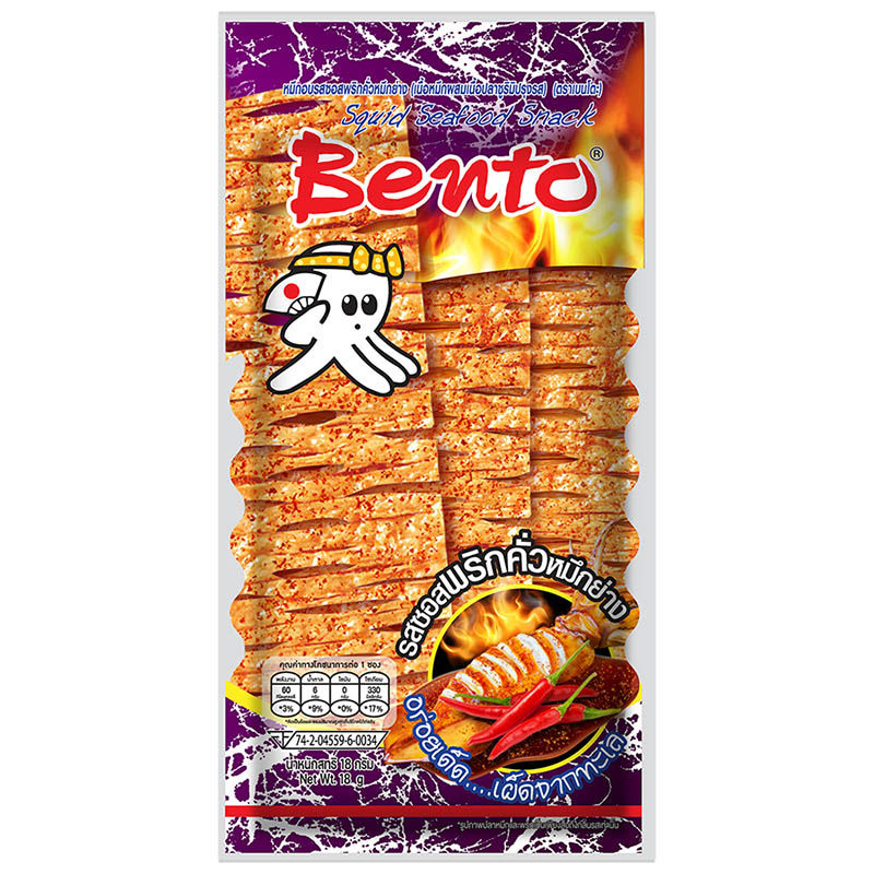 Gói Snack Mực Khô Tẩm Vị Bento Thái Lan Cay Đậm Vị