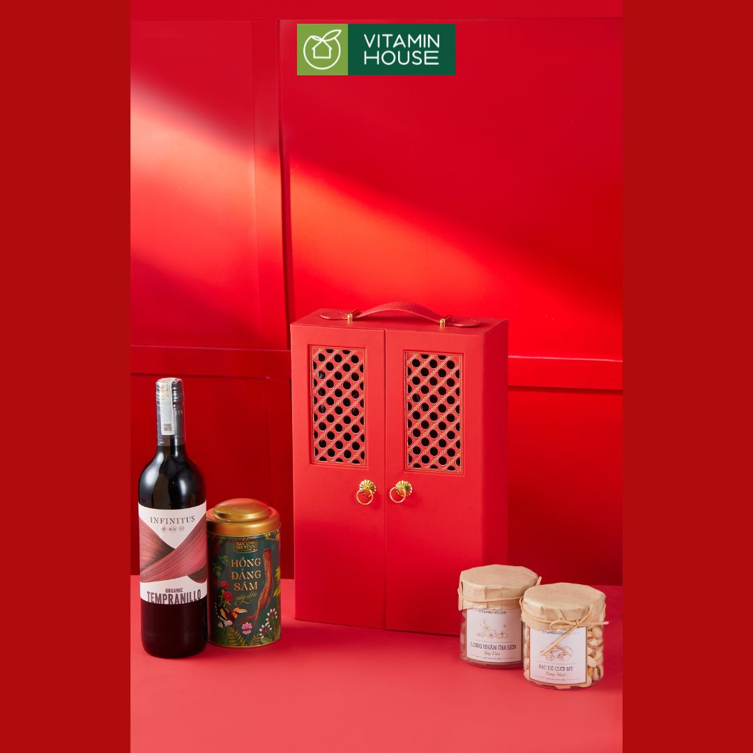 Hộp Quà Tết, Hộp Quà Rượu Tết 3 - Bánh Kẹo Sang Trọng Gửi Đến Người Thân