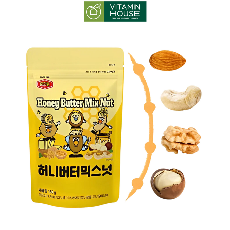 Hạt Tổng Hợp Tẩm Bơ Mật Ong Mix Nut HQ Gói 160g