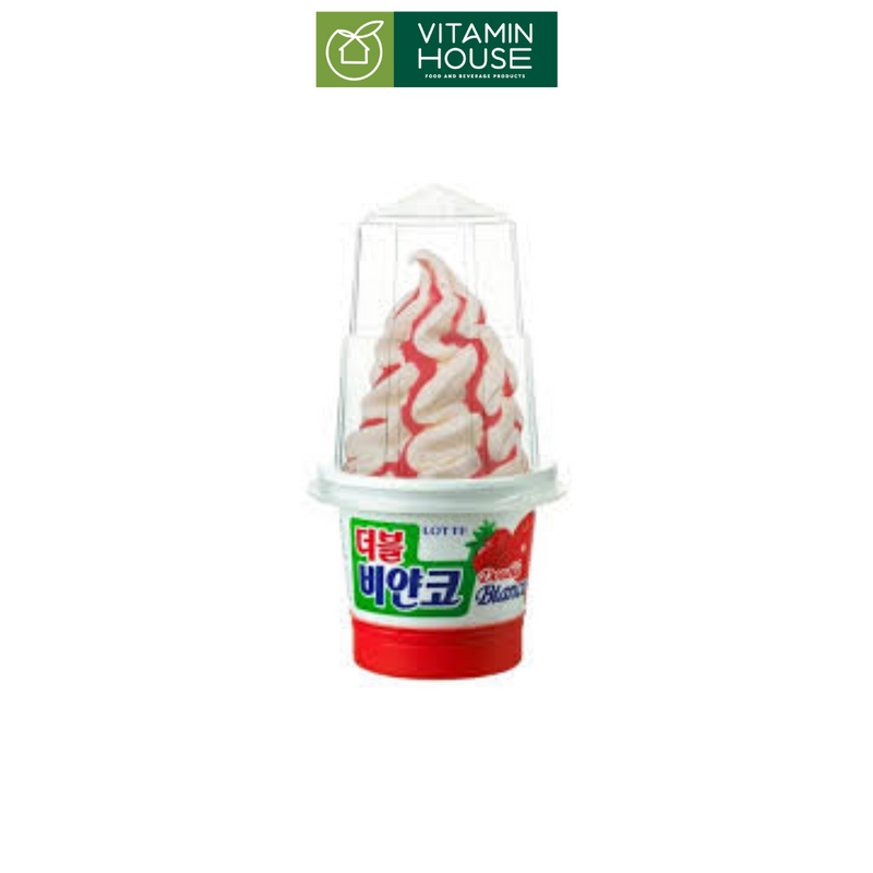 Kem Lốc Xoáy Vị Dâu & Mâm Xôi Lotte HQ Hũ 185ml