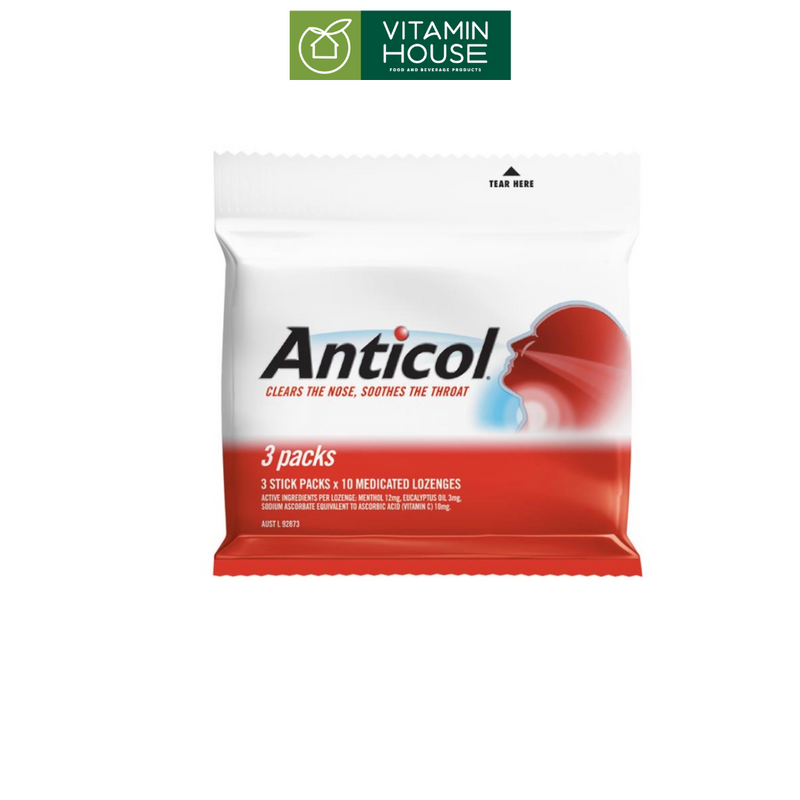 Kẹo Ngậm Anticol Úc Gói 30 Viên