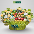 Giỏ Trái Cây Cao Cấp Hoa Tươi Tone Xanh Chúc Mừng Các Dịp Lễ