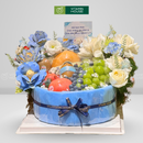 Giỏ Trái Cây Kiểu Bánh Sinh Nhật Màu Xanh – Món Quà Độc Đáo Cho Ngày Sinh Nhật!