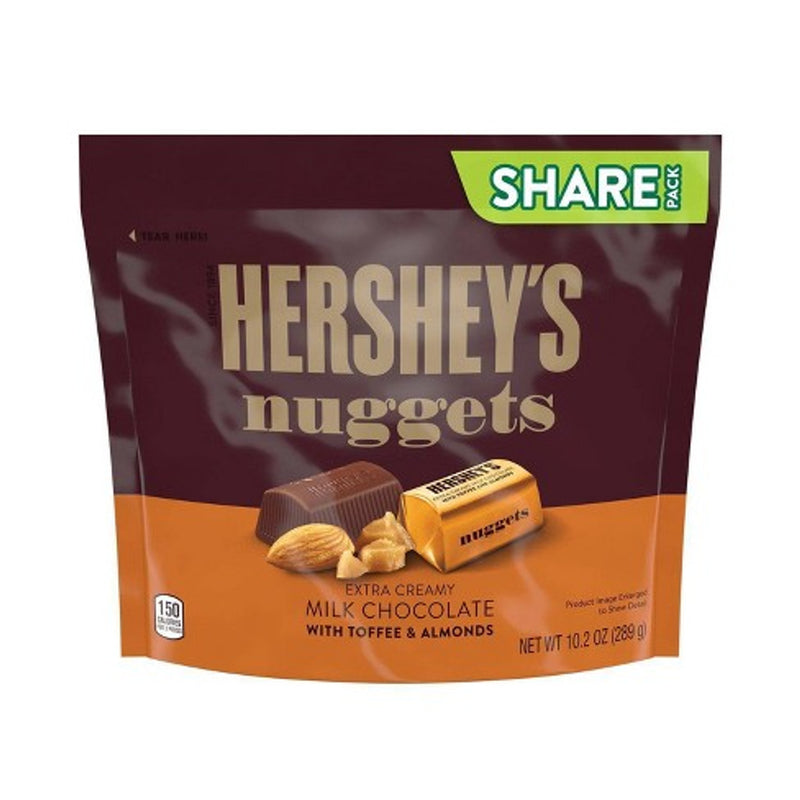 Chocolate Hershey Nuggets Milk Toffee & Almonds 289g (Share Pack)