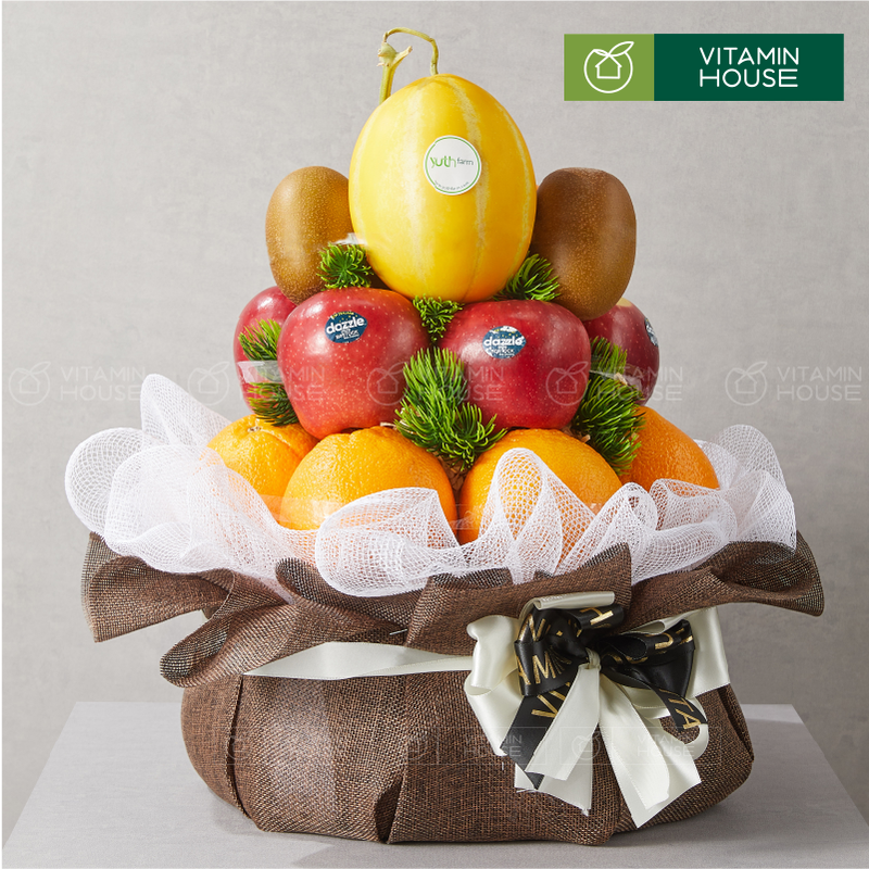 Giỏ Quà Trái Cây Cam, Táo Nhập Khẩu Tặng Nhà Báo Bác Sĩ