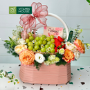 Giỏ Quà Trái Cây Nho Xanh Úc Nhập Khẩu & Hoa Tặng Nửa Kia