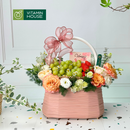 Giỏ Quà Trái Cây Nho Xanh Úc Nhập Khẩu & Hoa Tặng Nửa Kia