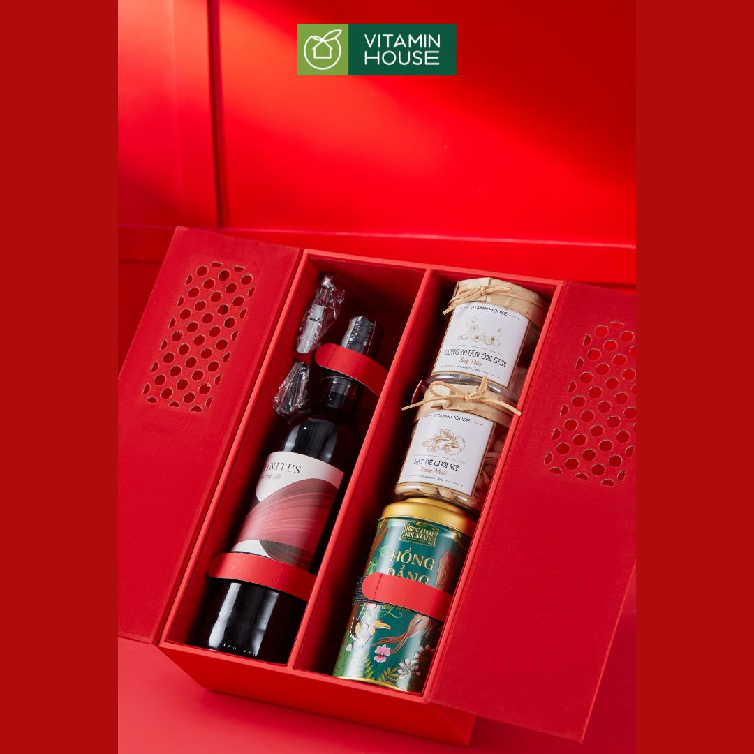 Hộp Quà Tết, Hộp Quà Rượu Tết 3 - Bánh Kẹo Sang Trọng Gửi Đến Người Thân