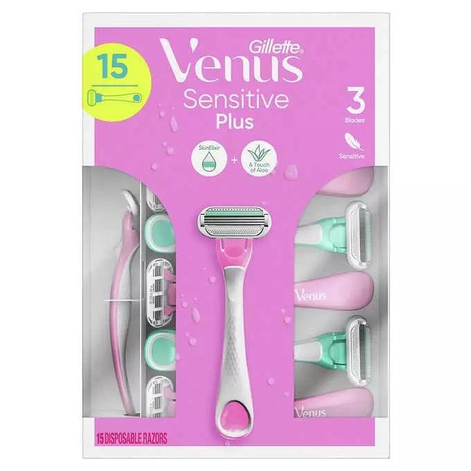Set dao cạo Venus Sensitive Plus (hồng)