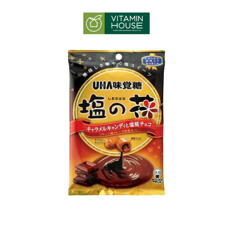 Gói Kẹo UHA Caramen Shio No Hana nhân Choco 78.2G