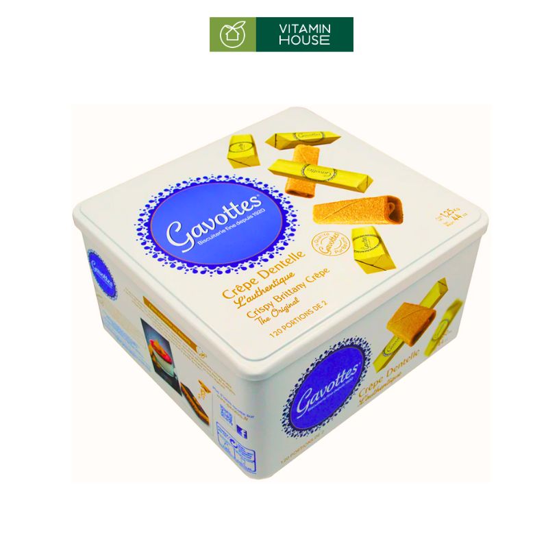 Bánh Quy Gavottes Crepe Dentalle Pháp Hộp Thiếc 500g