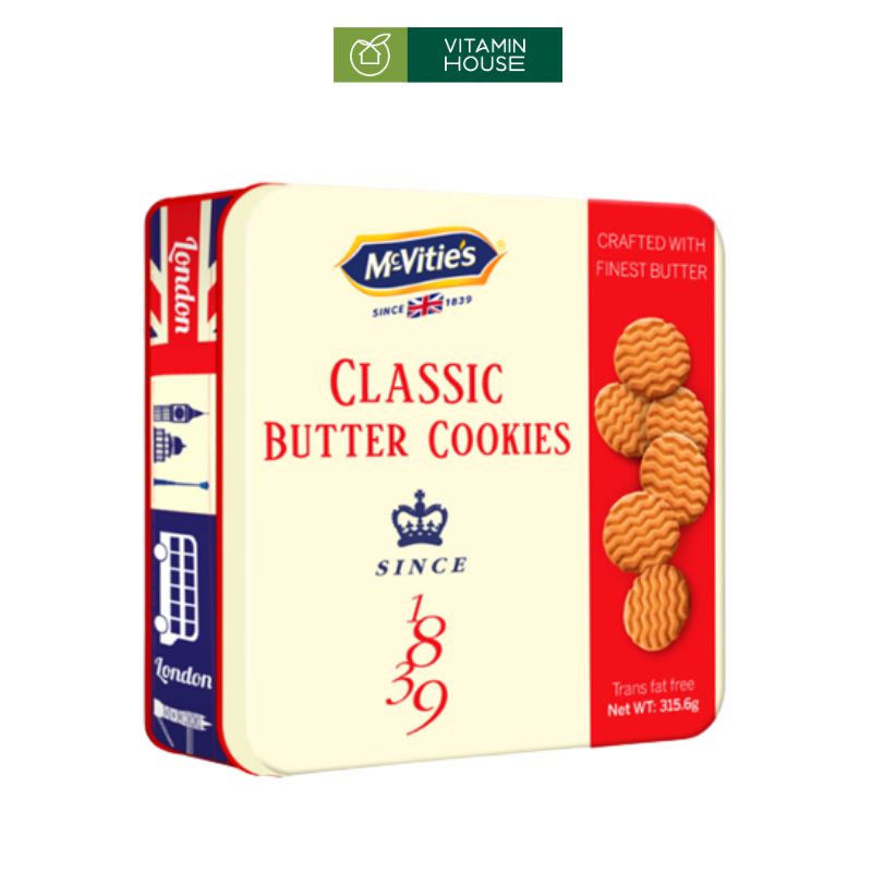 Bánh Quy Lúa Mì Mcvitie's Marie Anh Hộp Thiếc Hương Vị Hoàng Gia