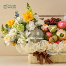 Giỏ Quà Trái Cây Dưa Lưới, Táo, Cam, Quýt Cúng Giỗ Trang Trọng
