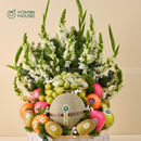 Giỏ Trái Cây Kiwi, Nho, Lê Nhập Khẩu Thành Tâm Kính Lễ