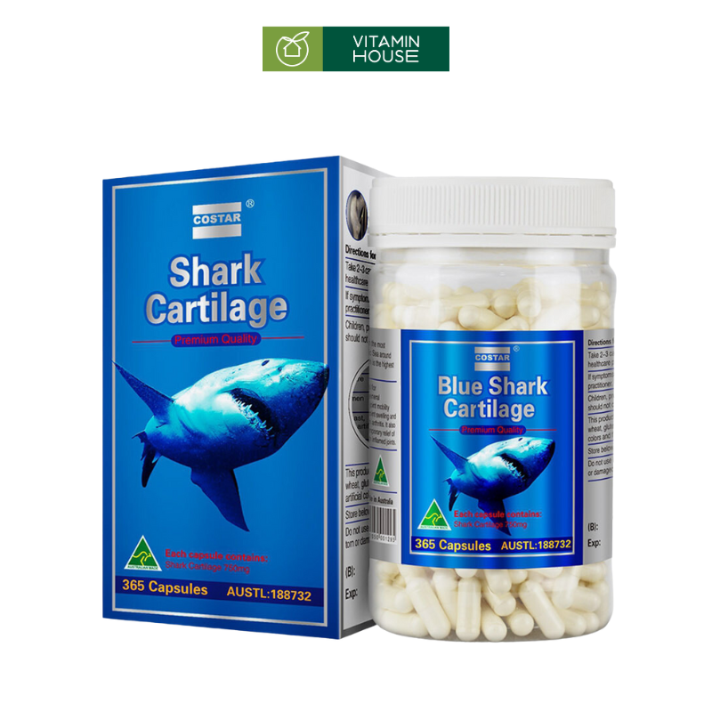 Viên Uống Bổ Khớp Sụn Vi Cá Mập Shark Cartilage Costar Úc Hộp 365 Viên