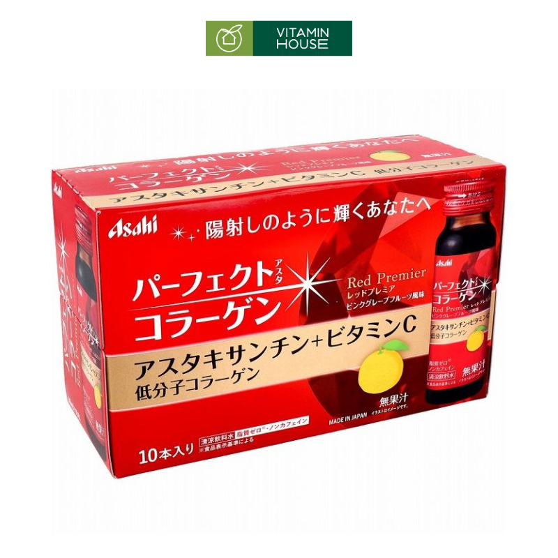 Nước Uống Collagen Asahi HQ Hộp Đỏ 50ml x 10 Chai
