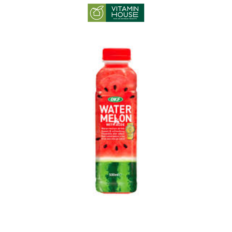 Nước Dưa Dấu Nha Đam Watermelon With Aloe OKF HQ Chai 500ml