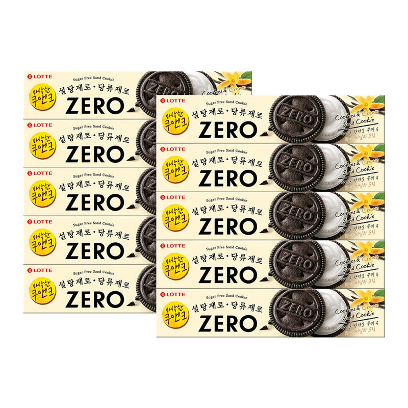 Bánh Quy Không Đường Lotte Zero HQ Hộp 84g (Chocochip & Kem)