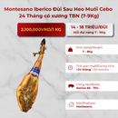Montesano Iberico Đùi Sau Heo Muối Cebo 24 Tháng Có Xương TBN (7-9Kg)