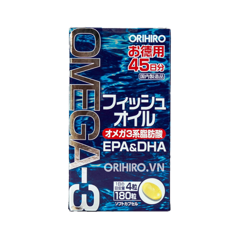Viên Uống Dầu Cá Omega-3 Orihiro Nhật Hộp 180 Viên