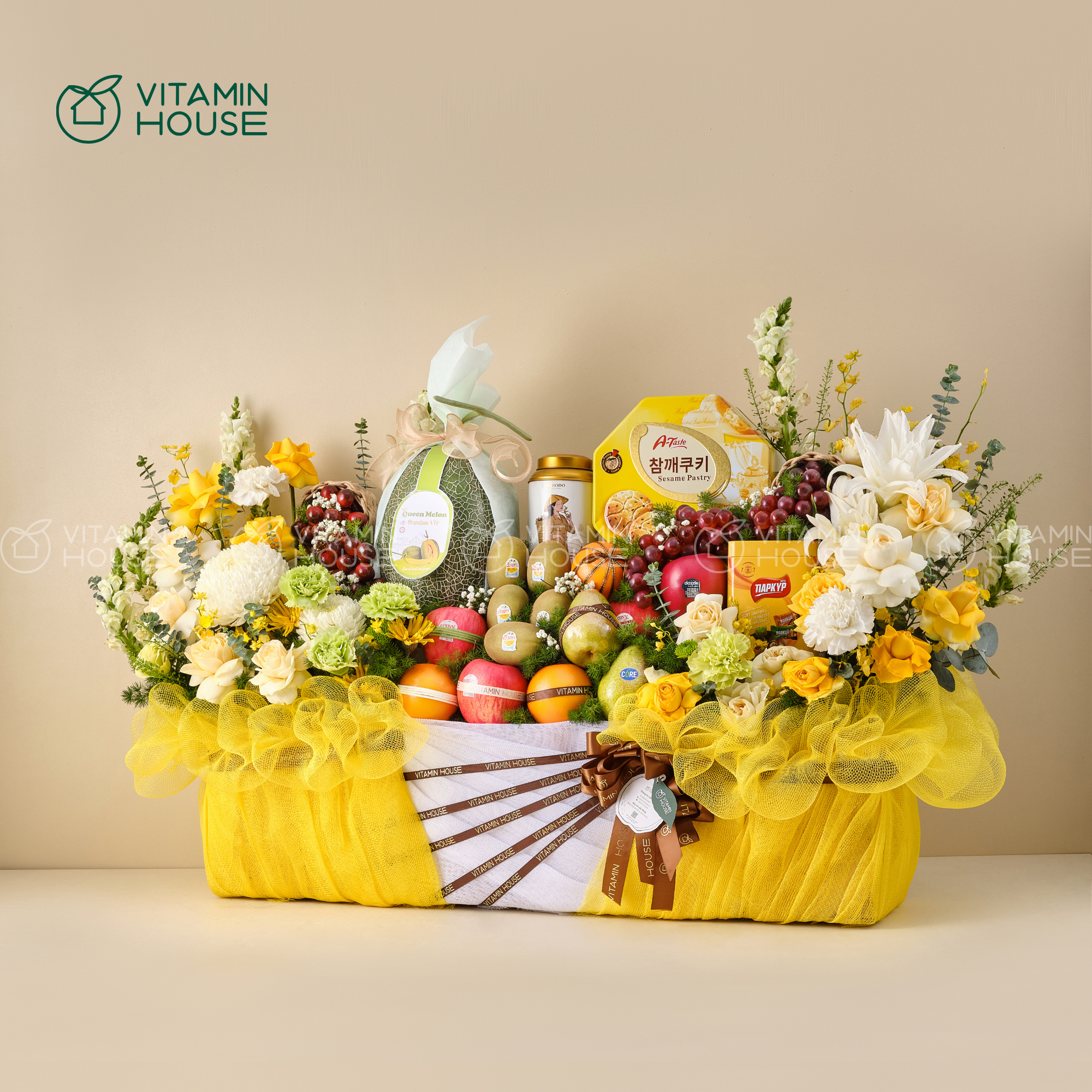 Giỏ Quà Trái Cây Cherry, Dưa Lưới, Kiwi Nhập Khẩu Đi Lễ Chùa Thanh Tịnh