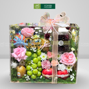 Giỏ Quà Trái Cây trang trí hoa tươi đựng trong Hộp Vali. Quà Tặng Ý Nghĩa Ngày Sinh Nhật Người Thân, Bạn Bè