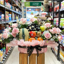 Giỏ Quà Trái Cây Kiwi, Táo Nhập Khẩu và Hoa Tươi cao cấp