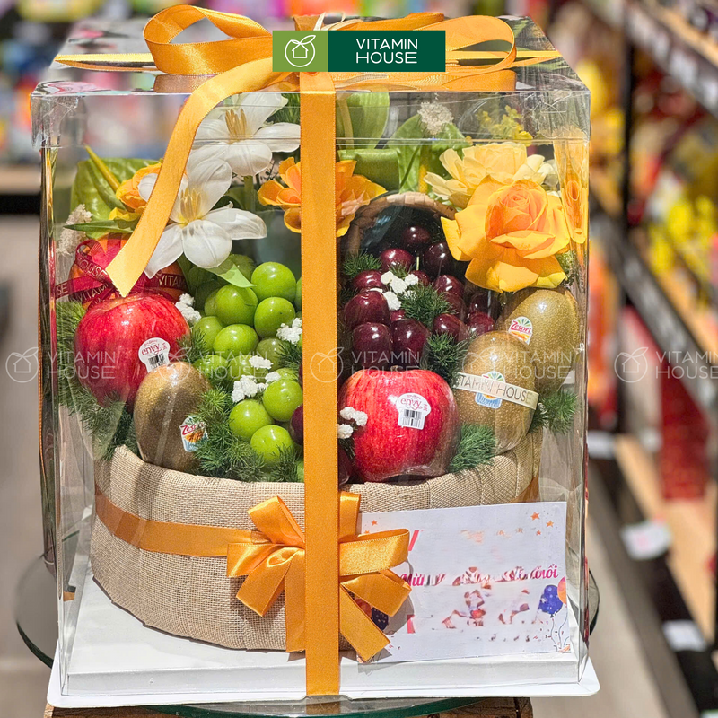 Giỏ Quà Trái Cây Táo Envy & Nho Xanh Sang Trọng Trang trí hoa tươi hình bánh sinh nhật Tặng Chị Em Phụ Nữ