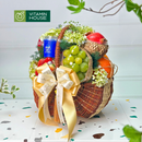 giỏ quà trái cây nho xanh lựu ấn độ, cam vàng, dâu hàn quốc tặng đồng nghiệp nữ