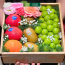 Giỏ Trái Cây nho xanh, kiwi cầu Chúc Sức Khỏe. Món Quà Dinh Dưỡng Cho Sức Khỏe