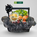 Giỏ Trái Cây nhập khẩu lưới màu đen phù hợp Đám Tang Trang Trọng Lịch Sự