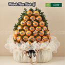 giỏ trái cây dâng lễ tone màu cam với trái cây quýt