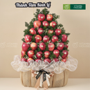 Giỏ trái cây dâng lễ trái cây táo tone màu đỏ