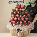 Giỏ trái cây dâng lễ trái cây táo tone màu đỏ