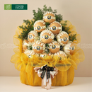 Giỏ trái cây dâng lễ trái cây lê nâu tone màu vàng