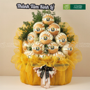 Giỏ trái cây dâng lễ trái cây lê nâu tone màu vàng