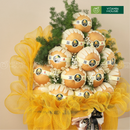 Giỏ trái cây dâng lễ trái cây lê nâu tone màu vàng